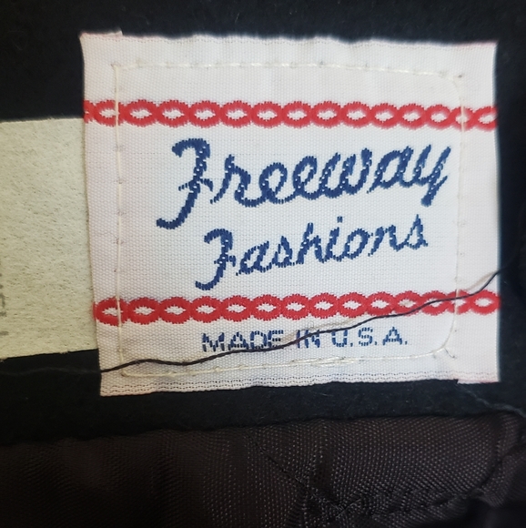 Vintage FREEWAY FASHIONS black coat wool blend size 12 Made In USA EUC Lined - Picture 7 of 13